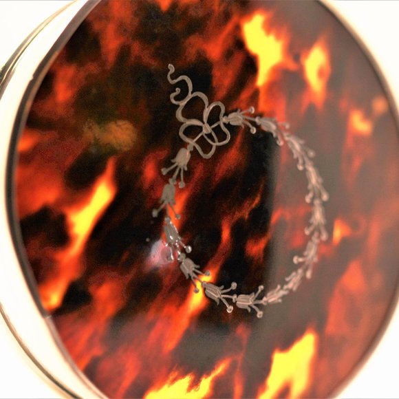 Vintage Tortoise & Sterling Vanity Jar - Picture 10 of 11